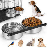 DricRoda dog crate water bowls integrated design for easy setup and spill-free feeding.