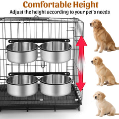 DricRoda kennel bracket secures bowls to prevent spills inside the cage.