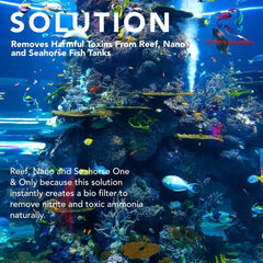 DrTim's Aquatics One and Only Reef bottle label highlights eco-friendly formula.