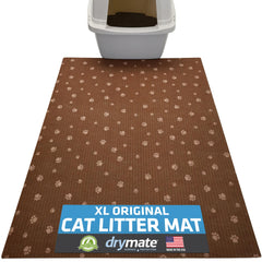 Drymate cat litter mat with litter-trapping surface captures litter and keeps floors clean.