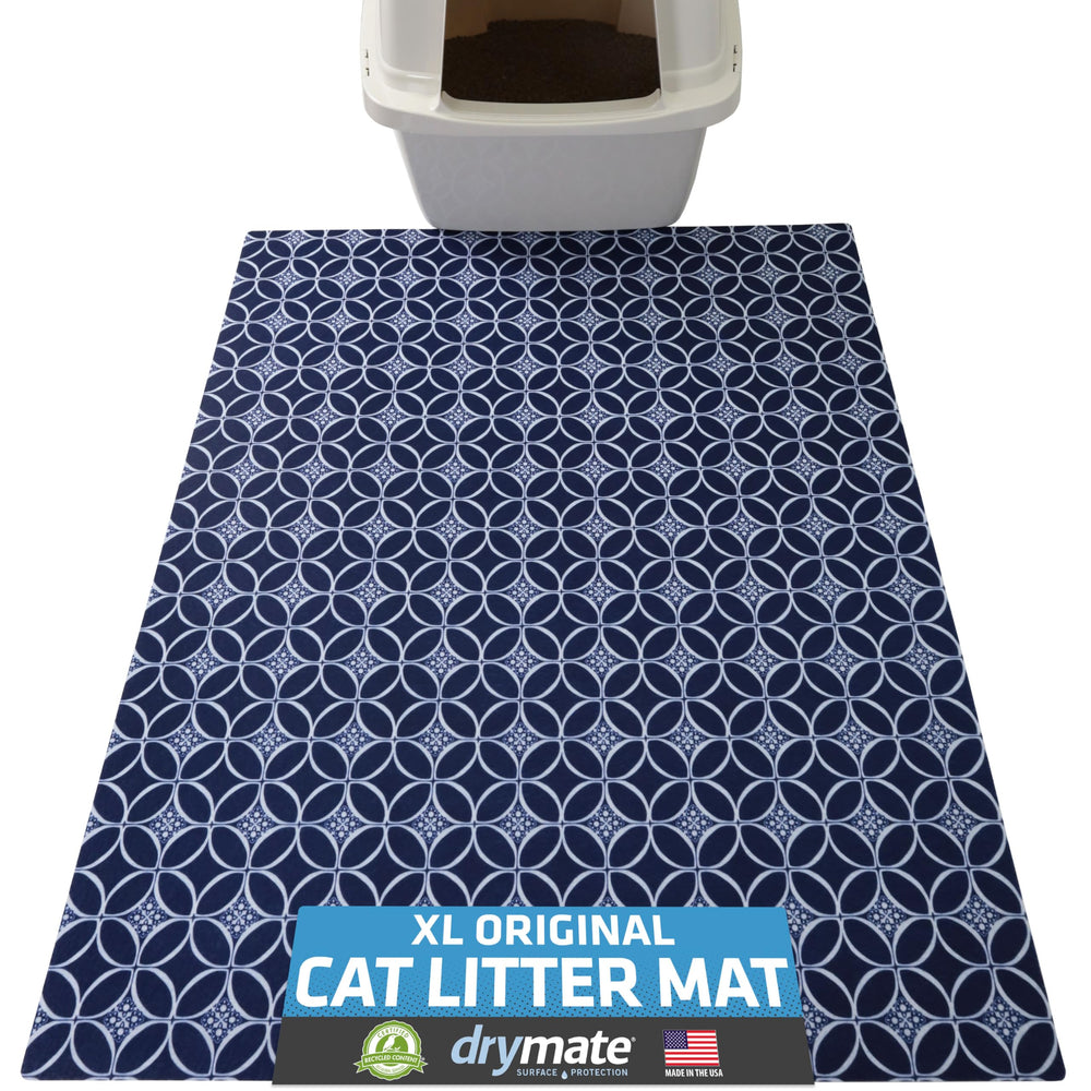 Drymate cat litter mat showing litter-trapping surface reduces floor mess