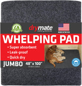 Drymate Jumbo Whelping Box Liner Mat top view shows absorbent surface for clean kennels.