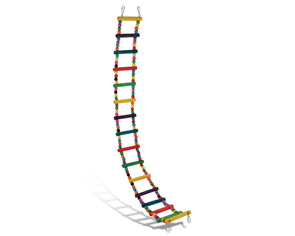 DS. DISTINCTIVE STYLE coloured parrot ladder swing bridge promotes active play and enrichment.