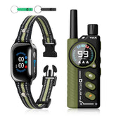 DTCollar 2-in-1 bark and shock collar display with mode indicators for training.