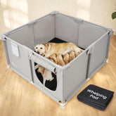 Duckygoo whelping box side view shows a sturdy frame for safe birth spaces