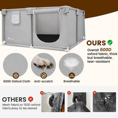 Duckygoo whelping box top view highlights easy access for gentle checks