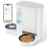 DUDUPET automatic feeder setup with programmable meal schedules.