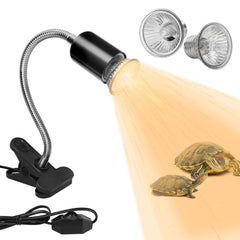 DUMILOO reptile heat lamp with a 360° rotatable basking spot for placement flexibility.