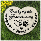 DUMING-IN heart-shaped dog memorial stone for garden memory and tribute.
