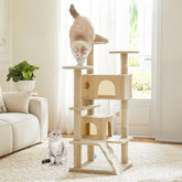 DUMOS 54-inch cat tree base view highlighting sturdy construction for stability.