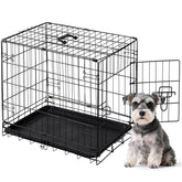 DUMOS dog crate exterior view shows sturdy metal frame for versatile indoor use.