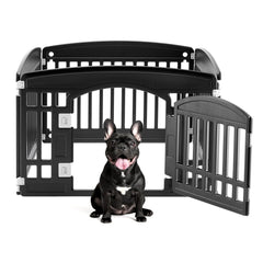 DUMOS 4-panel dog playpen with door for versatile indoor and outdoor use