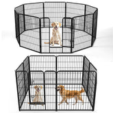 DUMOS dog playpen 40inch metal frame offers sturdy indoor and outdoor enclosure.
