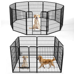 DUMOS dog playpen 40inch metal frame offers sturdy indoor and outdoor enclosure.