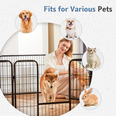 DUMOS dog playpen door closeup, easy access for interactive play and supervision.