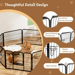 DUMOS dog pen with door provides safe access during play.