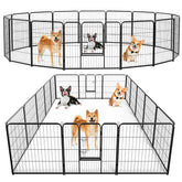 DUMOS dog playpen indoor 32inch, 16 panels, durable containment for pets.