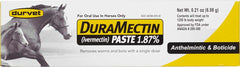 DuraMectin Paste horse wormer tube ready for administration to manage horse parasites.
