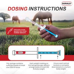 Durvalis three-pack horse dewormer for flexible dosing across care cycles.