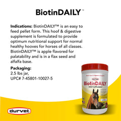Durvet hoof care pellets mixed with feed to support hoof growth.