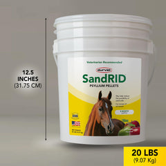 Durvet SandRid pellets close shot highlighting digestion support