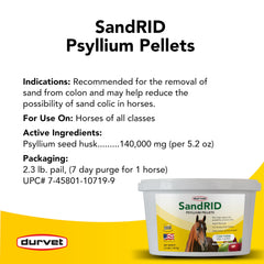 Durvet Sandrid Psyllium Pellets close-up shows uniform pellet texture.