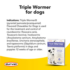 Durvet Triple Wormer chewable for puppies ready for easy dosing
