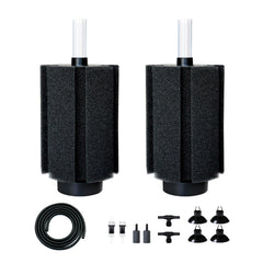 DVHEY sponge filter assembly for large aquariums promotes smooth water and quiet operation.