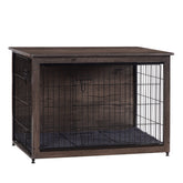 Dwanton dog crate furniture with cushion top view, adds simple surface space for decor.