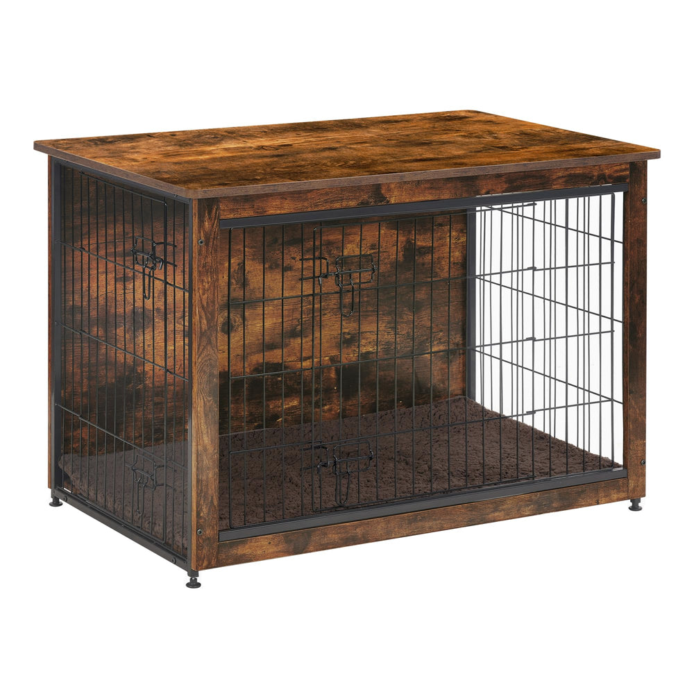 Dwanton dog crate furniture with cushion offers a cozy interior for pets.