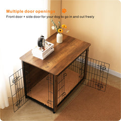 DWANTON dog crate with double doors open for easy access.