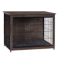 Dwanton dog crate furniture double doors enable easy access and quick outings.