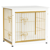 Dwanton dog crate furniture front view with double doors and top surface ready for decor