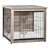 Dwanton dog crate table top view, versatile surface for decor and lighting.