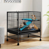 DWVO two-tier cage with wheels enables easy indoor mobility for pets