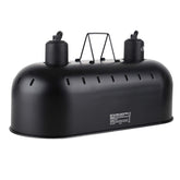 DXOPHIEX 15in dual reptile light fixture front view showing dual lamps for flexible lighting.