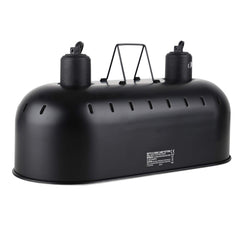 DXOPHIEX 15in dual reptile light fixture front view showing dual lamps for flexible lighting.