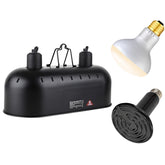 DXOPHIEX Dual Reptile Light Fixture with 150W basking bulb provides warm basking zone.