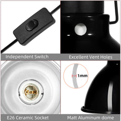 DXOPHIEX independent switch reptile light fixture for safe, selective control.