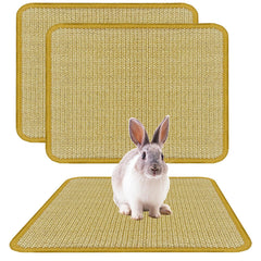DYAUS rabbit scratching pad closeup shows natural sisal for safe chewing.