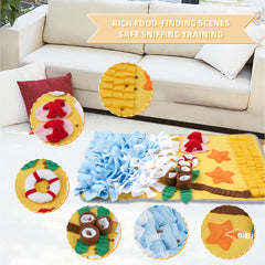 DyPinYise mat hides treats behind waves and objects