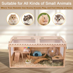 DZWLKJ wooden hamster cage 32x16 top-access door for easy daily setup