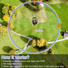 E-FENCE GPS collar health-monitor feature tracks heart rate, temperature, and steps for daily activity insights.