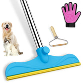 Eaersan 3-in-1 carpet rake kit removes hair from rugs and furniture.