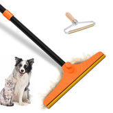 Eaersan Carpet Rake with 60-inch handle for effortless pet hair removal on carpets