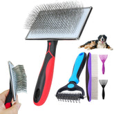 EAFBAO 5-in-1 grooming kit with slicker brush reduces shedding on large dogs.