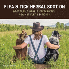 Earth Animal Apothecary large-dog application showing vet-formulated herbal protection.