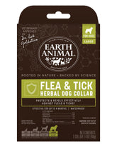 Earth Animal Apothecary natural flea and tick collar on large dog’s neck.