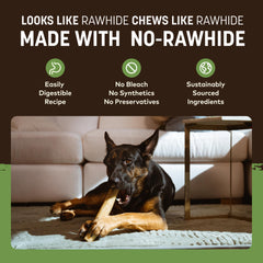 Earth Animal No Hide Chews USA-made with seven ingredients and no bleaches or preservatives