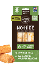 Earth Animal No Hide Chews rolls pork medium - long-lasting chew for medium dogs.
